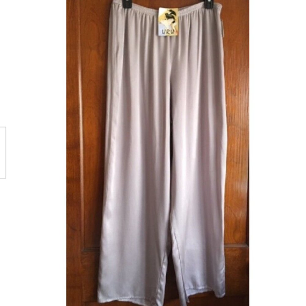 Uru Women's Pull On Silk Pants Lilac Size XL NWOT